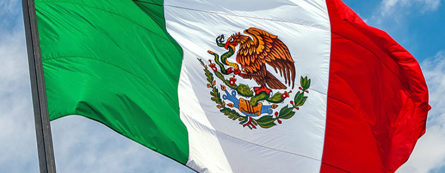 Bandera Mexicana y Serpiente giratoria