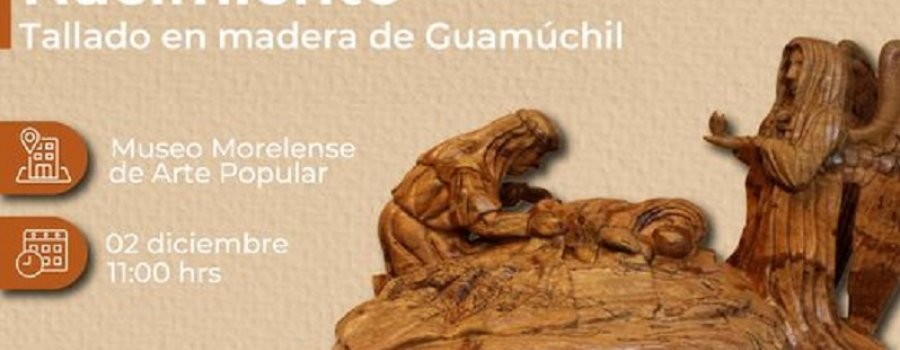 Nacimiento tallado en madera Guamúchil