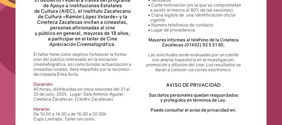 Taller de Cine: Apreciación Cinematográfica