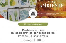 Imagen muestra de la actividad: Postales verdes: Taller de gráfica con placa de gel
