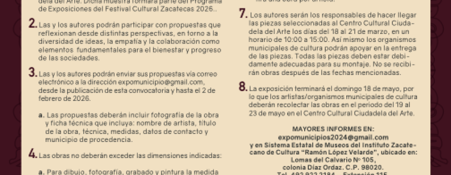 Convocatoria Artes Visuales Municipios