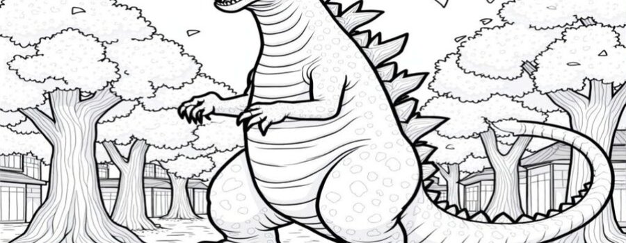 Taller coloreando a Godzilla