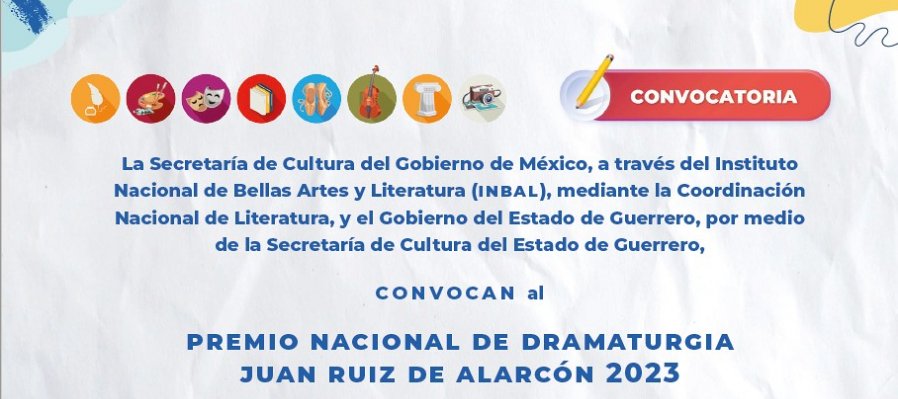 Premio Nacional de Dramaturgia Juan Ruiz de Alarcón 2023