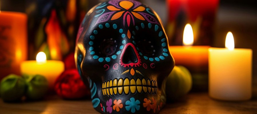 Calaveritas y retratos en collage