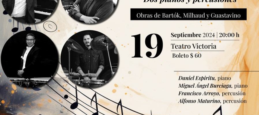 Dos pianos y percusiones