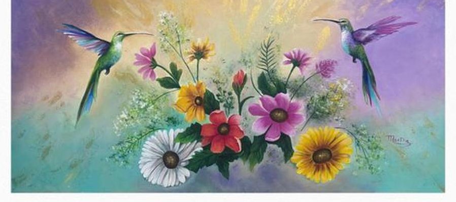 Entre flores y colibríes