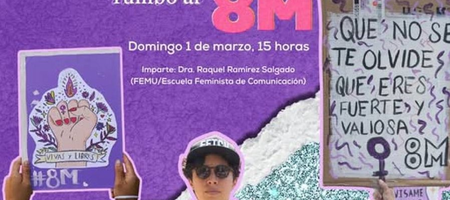 Glitter y consignas violetas