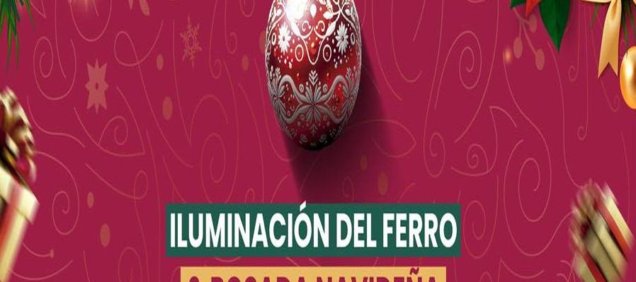 Iluminación del ferro y tradicional posada navideña
