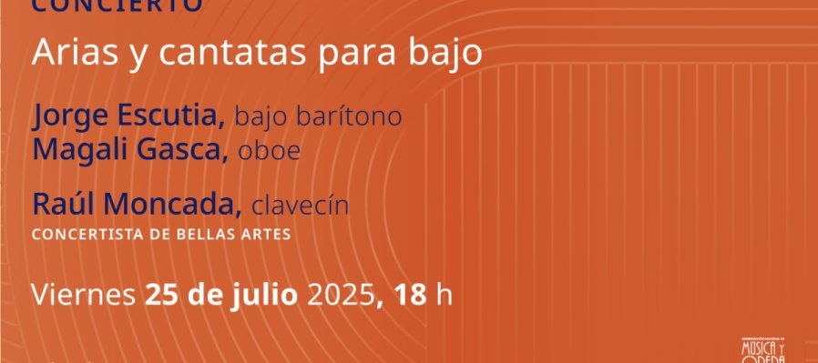 Arias y cantatas para bajo - Jorge Escutia, bajo barítono Magali Gasca, oboe barroco Raúl Moncada, clavecín