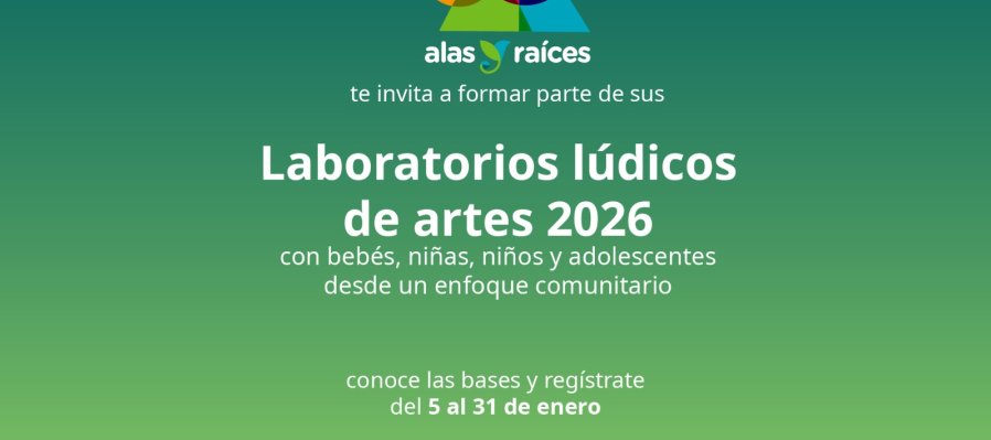 Invitación Laboratorios lúdicos de artes 2026 con bebés, niñas, niños y adolescentes desde un enfoque comunitario