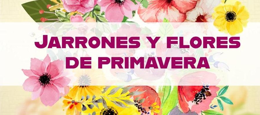 Jarrones y flores de primavera