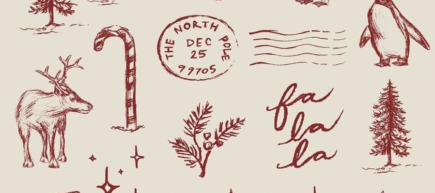 Estampado navideño y diseño textil