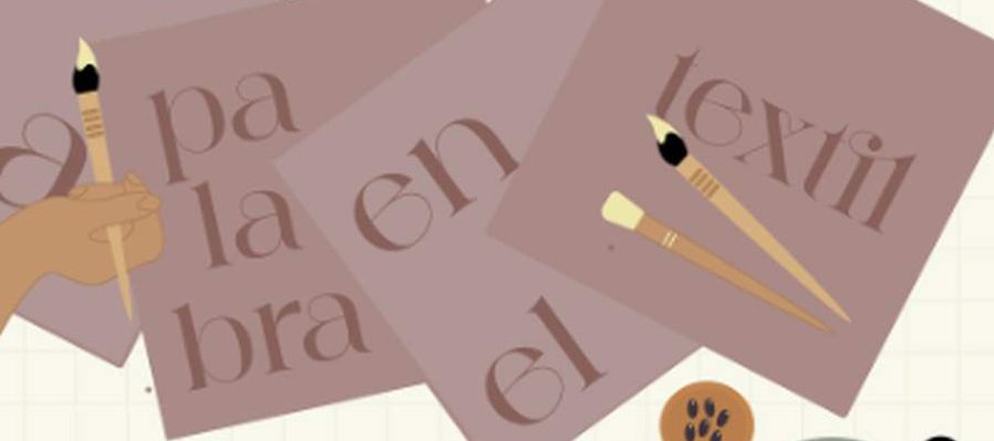 Palabras escritas en lienzos de algodón