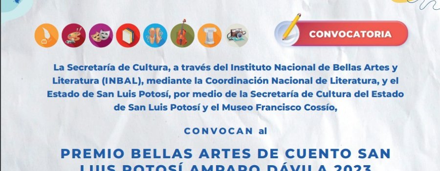 Premio Bellas Artes de Cuento San Luis Potosí Amparo Dávila 2023