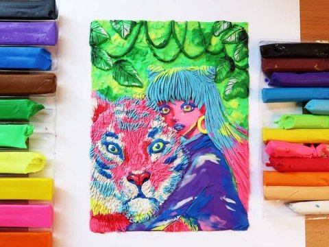 Coloreando con plastilina