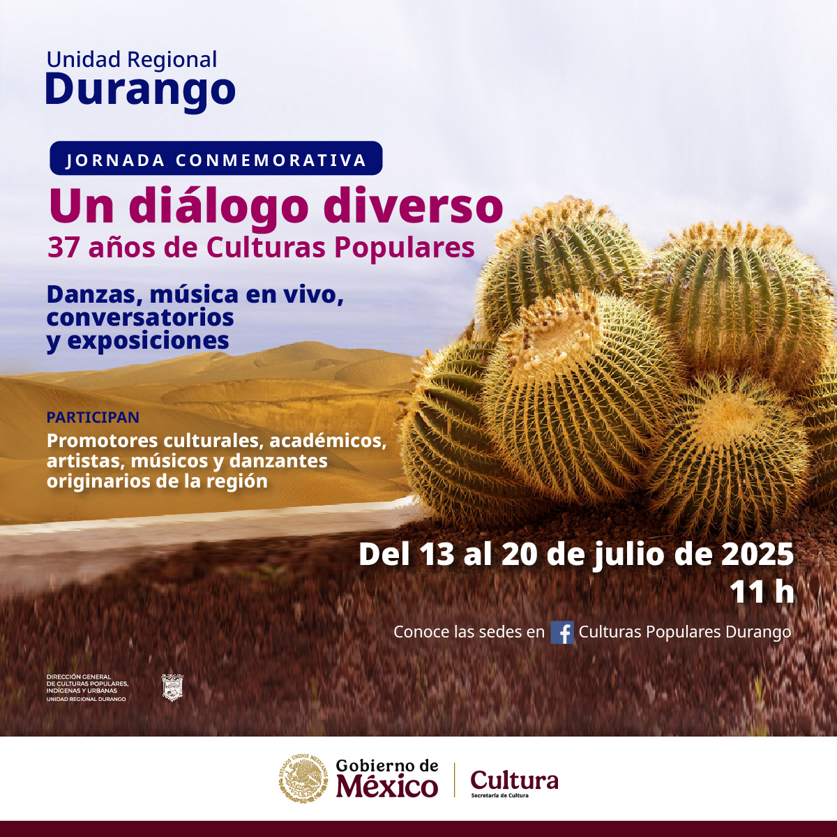 Imagen muestra de la actividad Un diálogo diverso 37 años de Culturas Populares