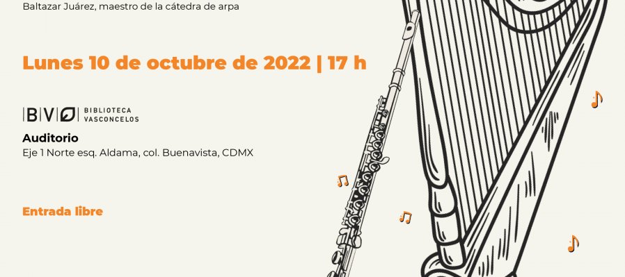 Recital de arpa y flauta de la Orquesta Escuela Carlos Chávez