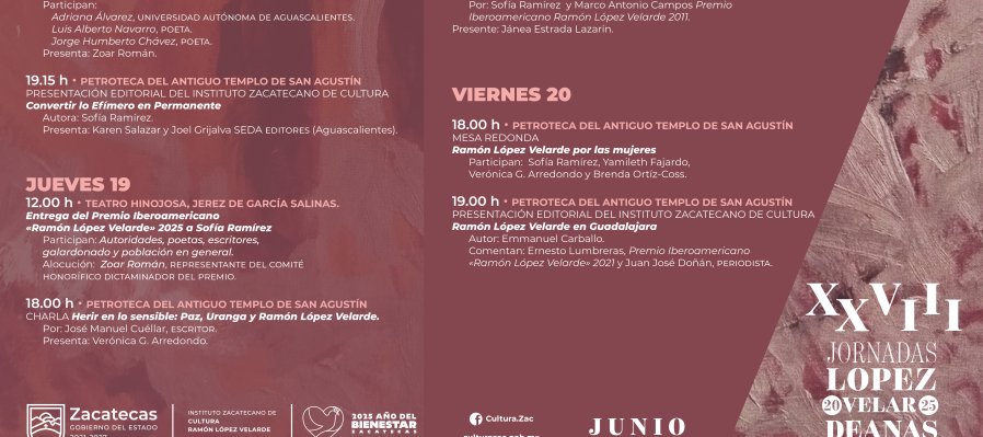 XXVIII Jornadas Lopezvelardeanas 2025