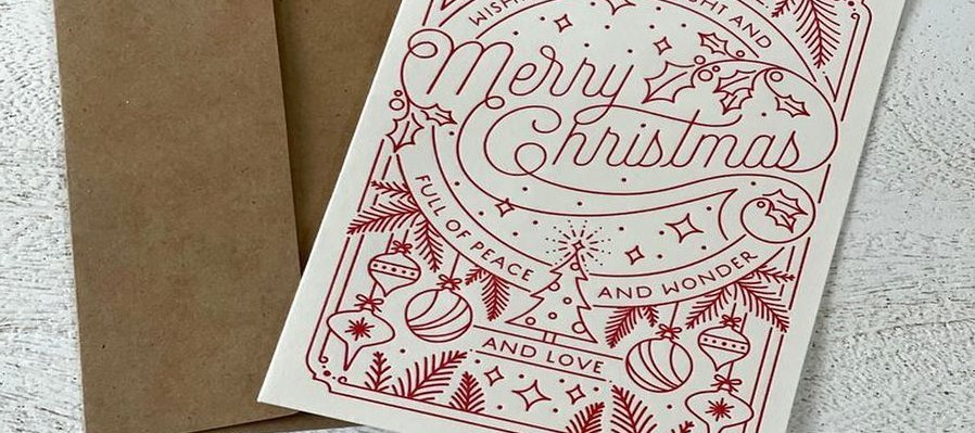 Tarjeta navideña de aves