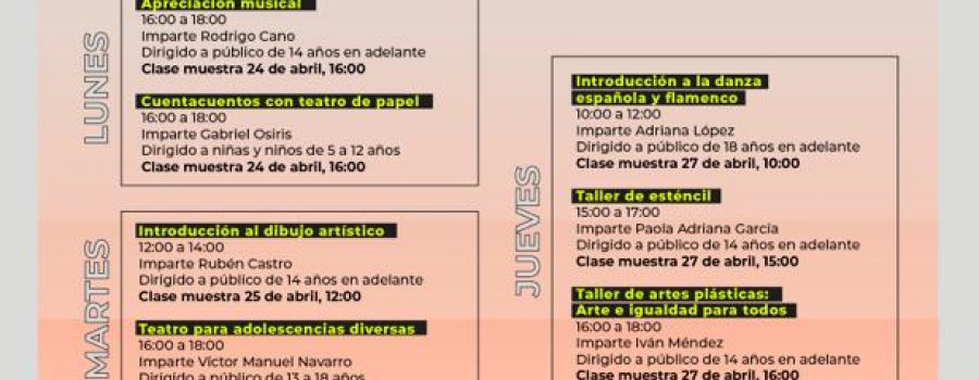 Cursos y Talleres. Primavera 2023