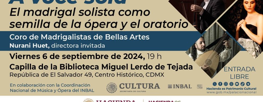 Concierto | A voce sola | El madrigal solista como semilla de la ópera y el oratorio