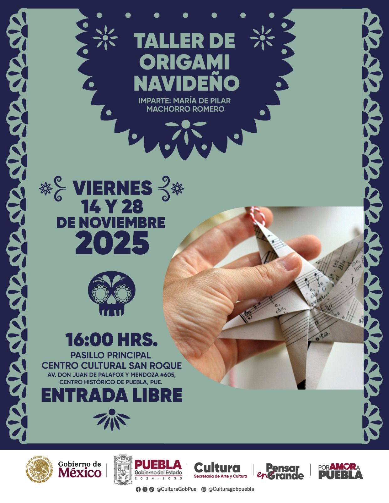 Imagen muestra de la actividad Taller de origami navideño